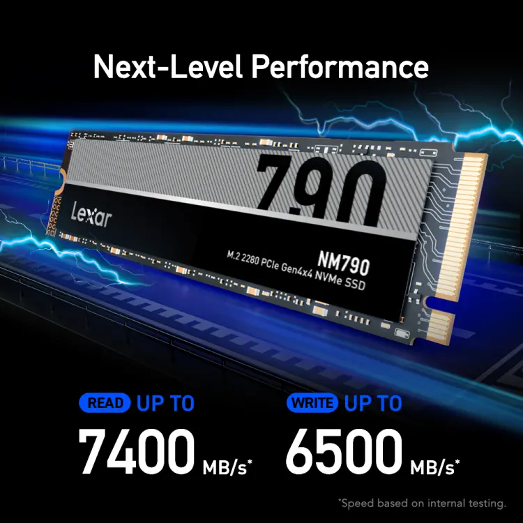 Lexar NM790 2TB M.2 NVMe SSD LNM790X002T-RNNNU – PCIe 4.0x4, 7400