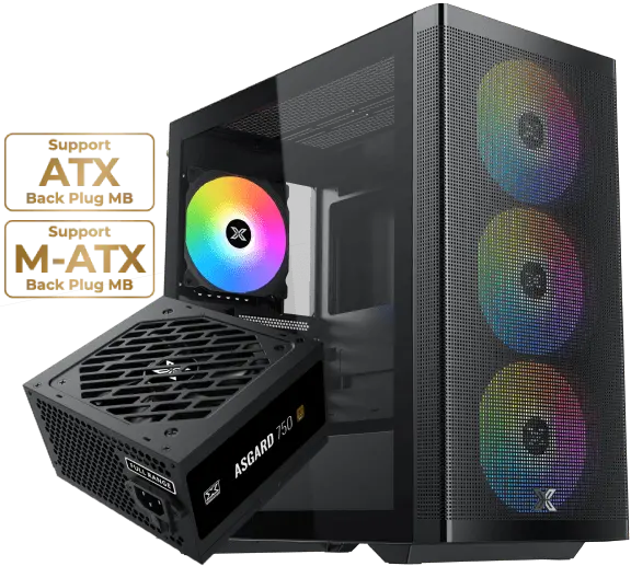 Xigmatek Osiris + Asgard 750W 80+ Bronze – 11 Fan Mounts, 400mm Limit & Vertical GPU Mount, E-ATX Support, Superior Airflow