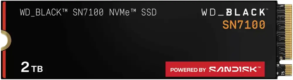 WD BLACK SN7100 NVMe 2TB SSD WDS200T4X0E – PCIe 4.0, 7250 MB/s Read, 6900 MB/s Write, 1200TBW, Sandisk Next Gen TLC 3D NAND