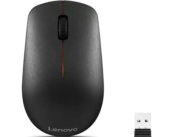 Lenovo 400 Wireless Optical Mouse – 1200 DPI, 3 Buttons, 12-Month Battery Life, Ambidextrous, 2.4GHz Receiver, Black