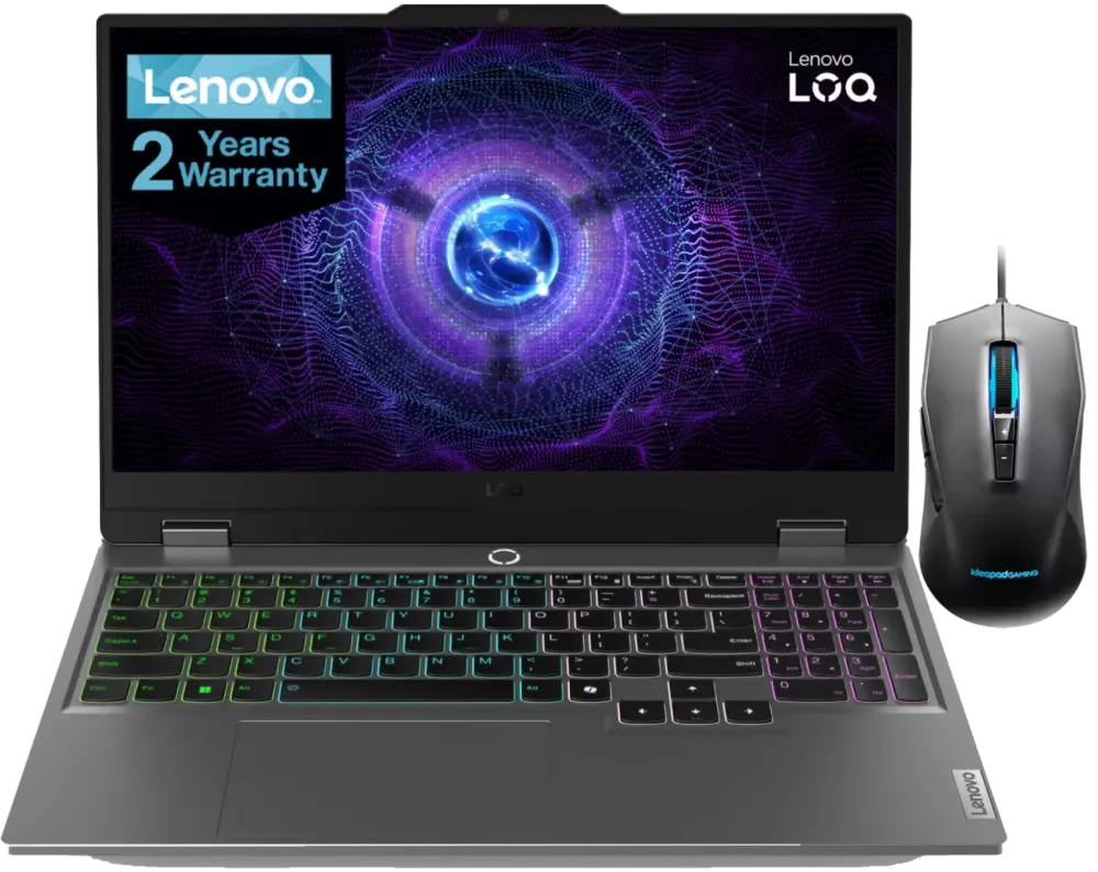 Lenovo LOQ 15IRX9 83DV012HED – I5-13450HX, RTX 3050 6GB GDDR6, 24GB DDR5, 512GB SSD, 15.6 FHD IPS 144Hz Display, Luna Grey