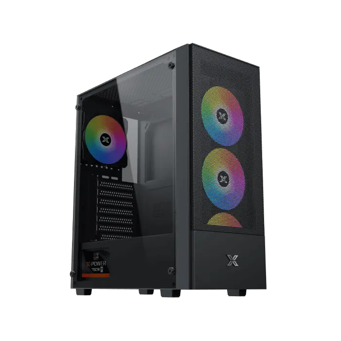 Xigmatek Hero II Air ARGB Mid Tower + X‑Power 750 W 80+ White PSU – ATX Case Tempered Glass, 4×ARGB Fans, 360mm Radiator Support
