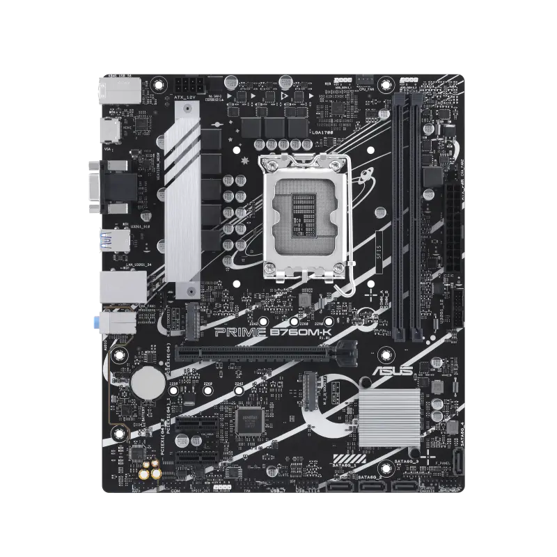 ASUS Prime B760M-K DDR5 Micro-ATX Motherboard – LGA 1700, PCIe 4.0, M.2 Slot, USB 3.2