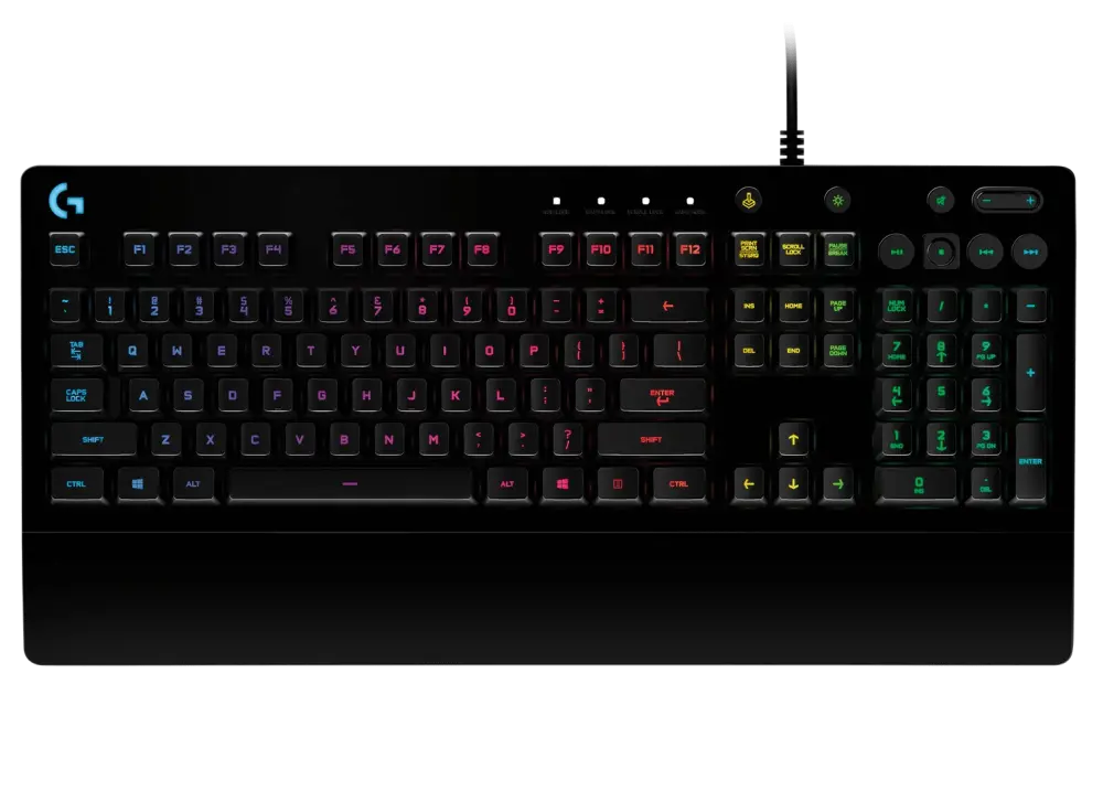 Logitech G213 Prodigy RGB Gaming 920-008083 – Mech-Dome Keys, 5-Zone RGB, Spill-Resistant, Palm Rest, Media Controls (Opened Box)