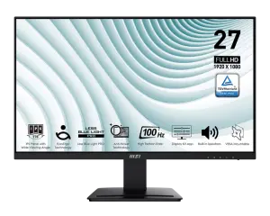 MSI PRO MP273A 27' FHD 100Hz IPS Monitor – 1ms MPRT, Built-in