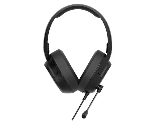 Lenovo H110 Stereo Gaming Headset – 50mm Drivers, Omnidirectional Mic, 3.5mm Wired, 1.8m Braided Cable, Lightweight Design – Black