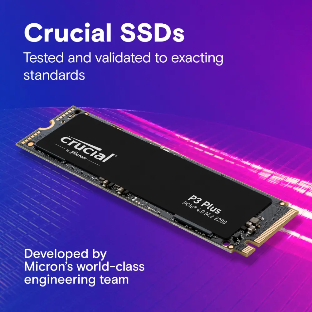 Crucial P3 Plus 1TB PCIe 4.0 NVMe M.2 SSD CT1000P3PSSD8 – 5000 MB