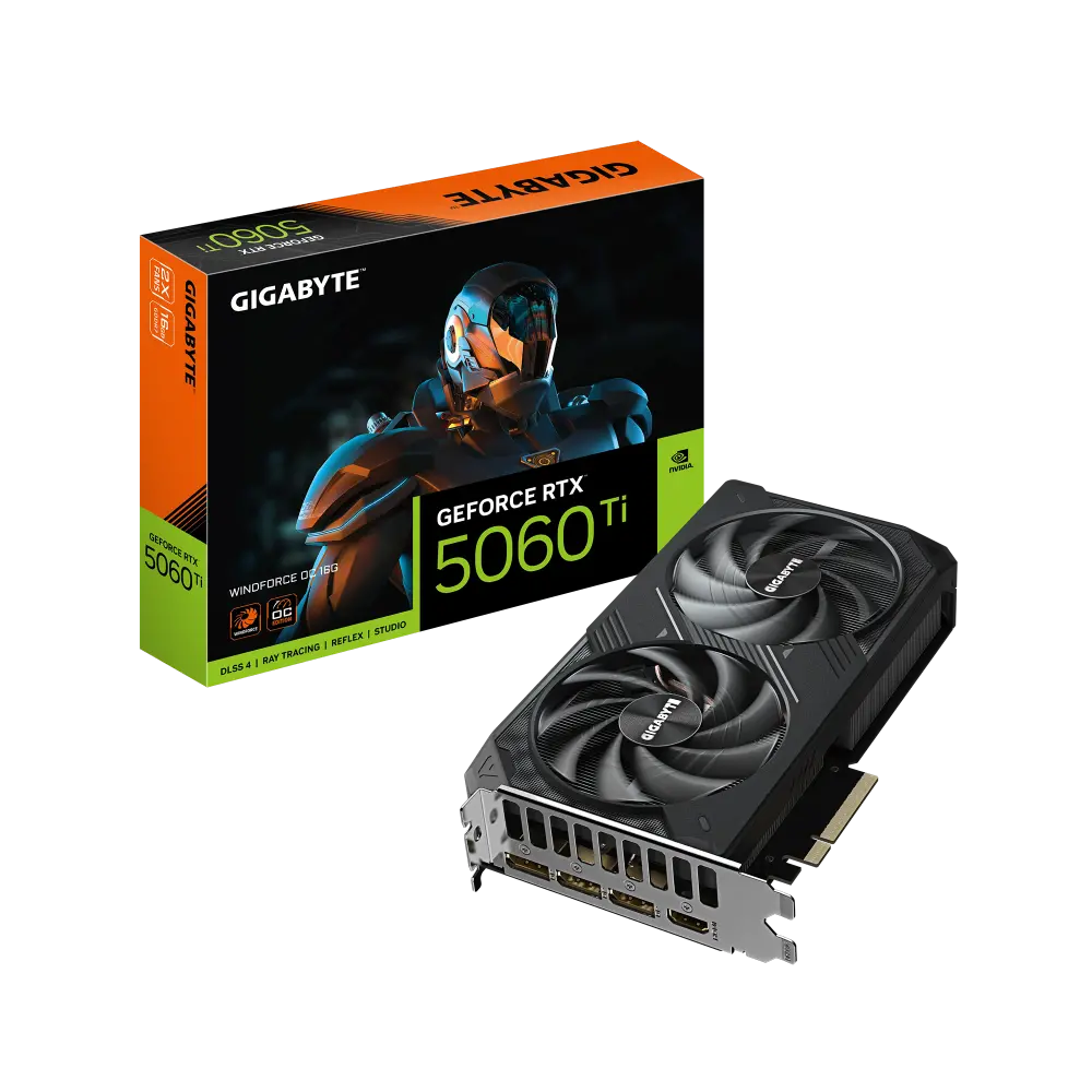 GIGABYTE GeForce RTX 5060 Ti WINDFORCE OC 16G – GDDR7, DLSS 4, Ray