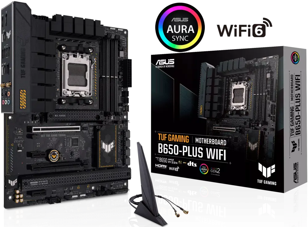 Asus TUF GAMING B650-PLUS WIFI AM5, 15xUSB, DDR5 7600OC, PCIe4.0, 3xM.2, Bluetooth 5.2, 2.5GbE, Realtek 7.1