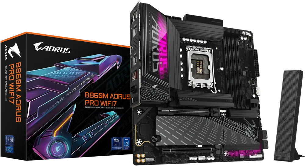 Gigabyte B860M AORUS PRO WIFI7 – LGA 1851, Intel B860 Chipset, DDR5, BLUETOOTH 5.4, USB4, Micro-ATX Motherboard