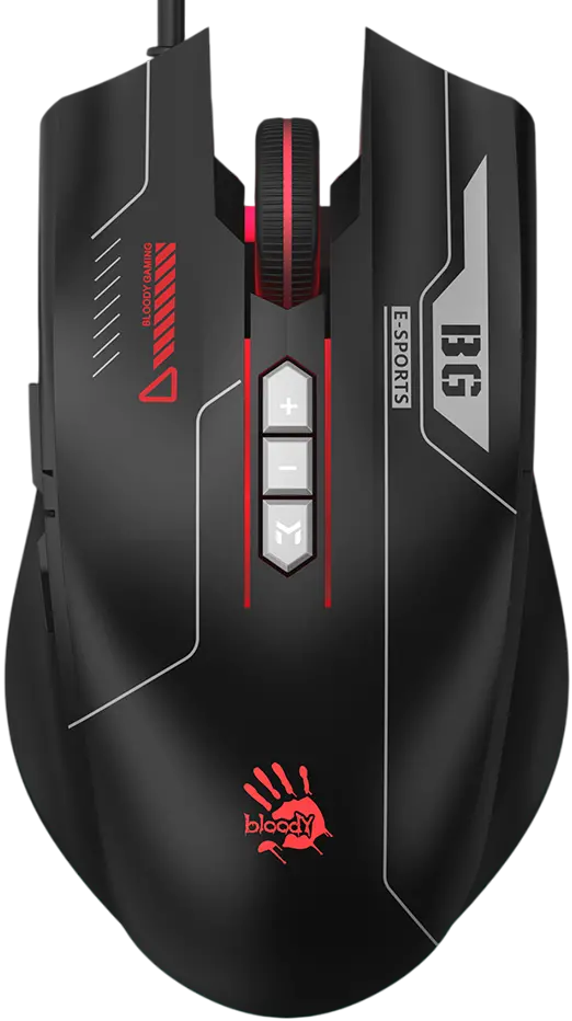 Bloody ES7 RGB Esports Gaming Mouse – PixArt Sensor, 6000 CPI, 7 Programmable Buttons, 1ms Response, 16.8M RGB Lighting, Black