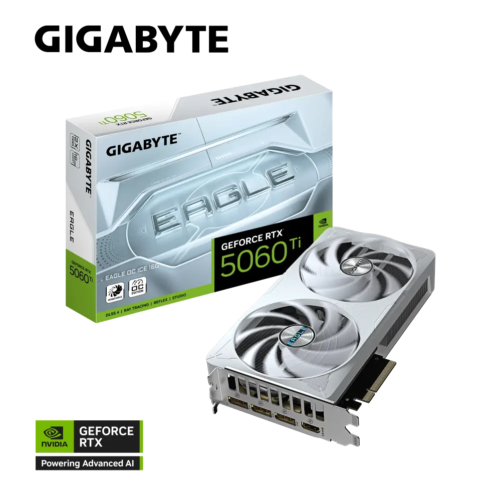Gigabyte GeForce RTX 5060 Ti EAGLE OC ICE 16GB GDDR7 Graphics Card – Overclocked Edition