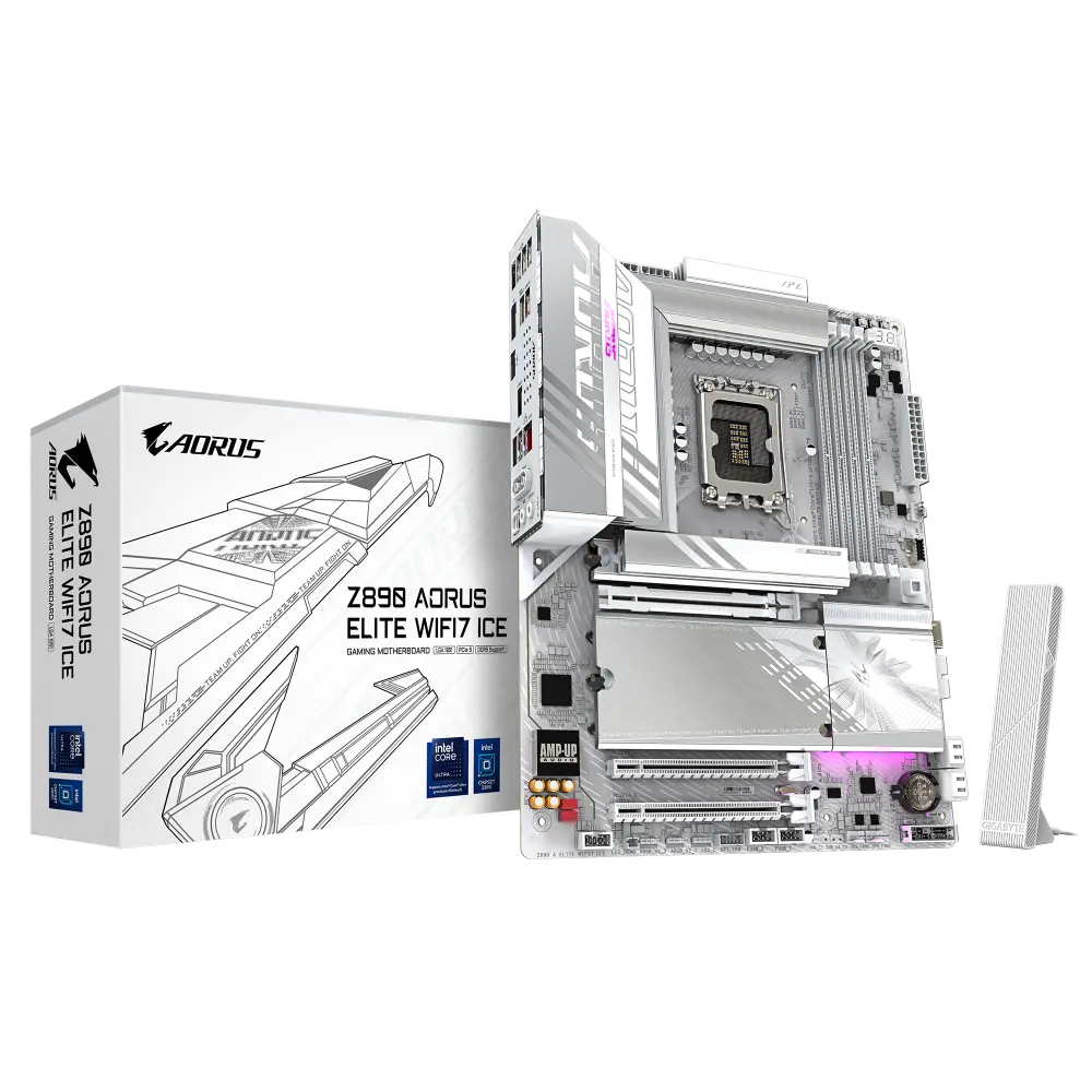 Gigabyte Z890 AORUS ELITE WIFI7 ICE - LGA 1851, Intel Z890 Chipset, DDR5, Wi-Fi 7, Thunderbolt 4, ATX Motherboard