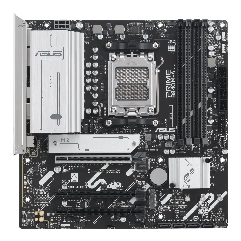 ASUS PRIME B840M-A-CSM – Micro-ATX Motherboard with AM5, DDR5, PCIe 5.0, USB 3.2 Gen 2, TPM Header, ASUS Corporate Stable Model