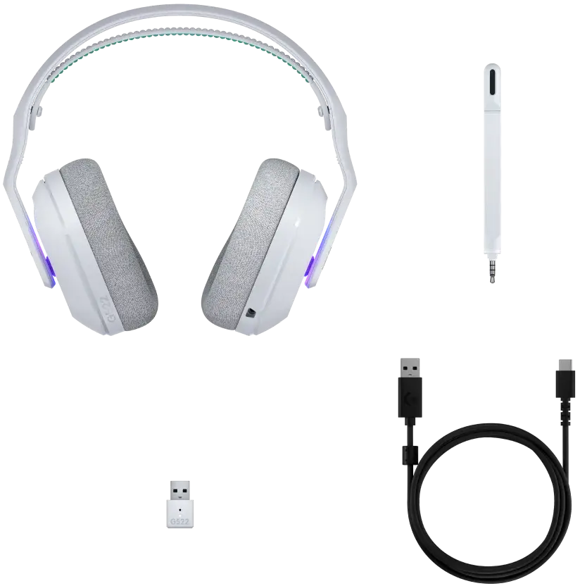 美品 Logicool G522 LIGHTSPEED WHITE G522 LIGHTSPEED Wireless Gaming Headset | Logitech G