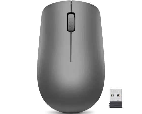 Lenovo 530 Wireless Mouse – 1200 DPI Optical Sensor, 2.4GHz Nano USB Receiver, Ambidextrous Ergonomic Design, 12-Month Battery Life – Graphite
