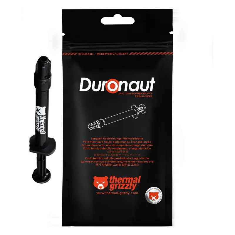 Thermal Grizzly Duronaut 2g High-Performance Thermal Paste TG-D-002-R — Long-Term Stability, Durable, For Overclocking