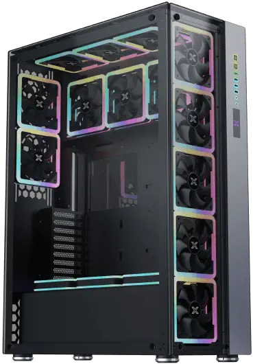 Xigmatek Elysium II Full Tower Case (Type-C) EN41617 – SSI EEB/E-ATX Support, Dual PSU, 23-Fan Capacity, 480mm Radiator Support, 4-Sided Tempered Glass