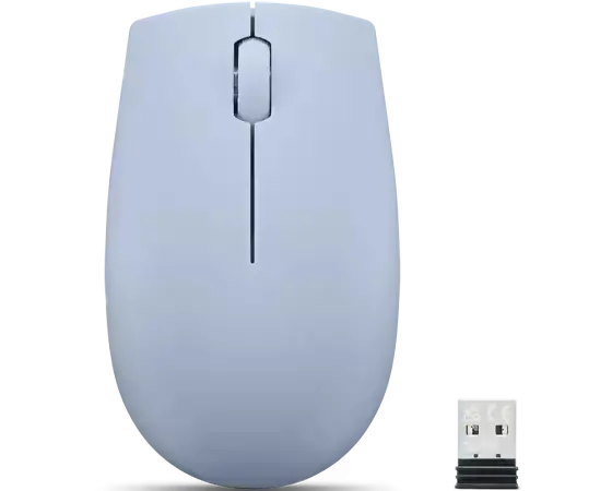 Lenovo 300 Wireless Compact Mouse – 1000 DPI Optical Sensor, Ambidextrous Design, 3 Buttons, 12-Month Battery Life – Frost Blue
