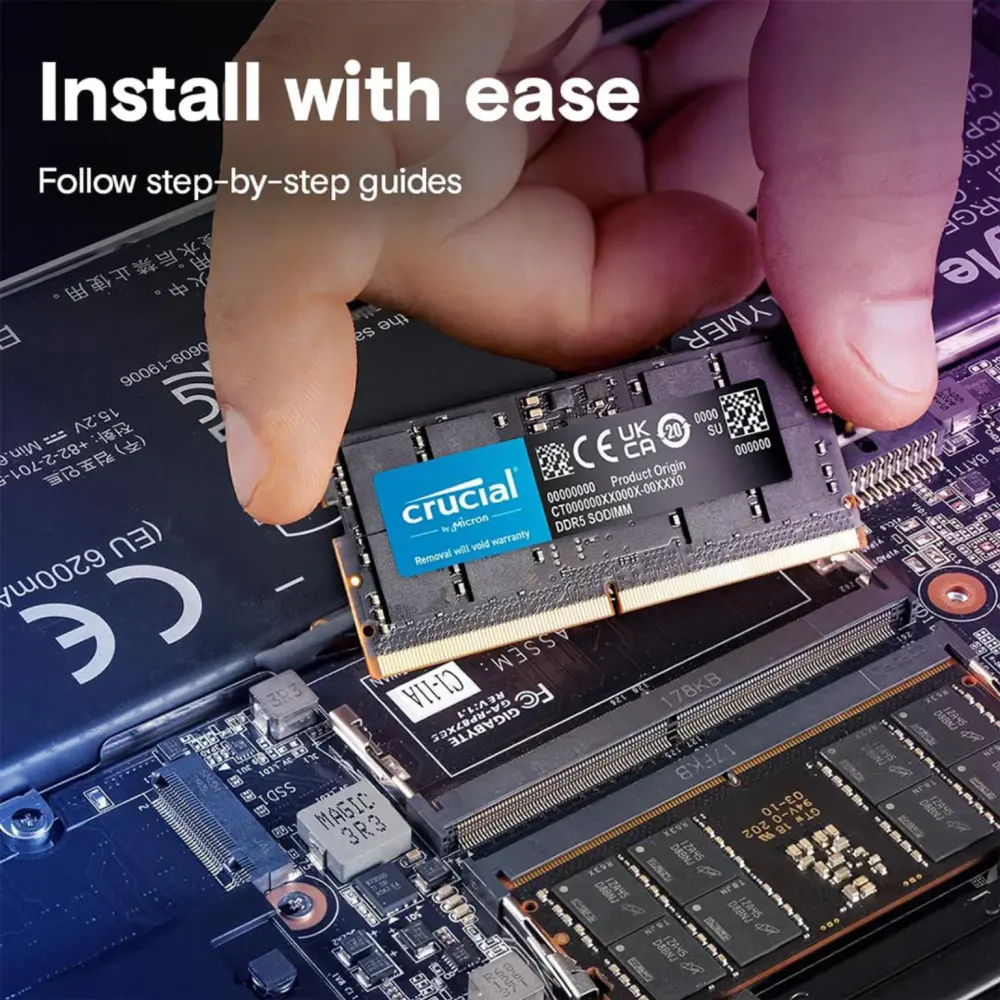 メモリー crucial 16gb ddr5-4800 sodimm cl40 Crucial 16GB DDR5-4800MHz CL40 Laptop Memory CT16G48C40S5