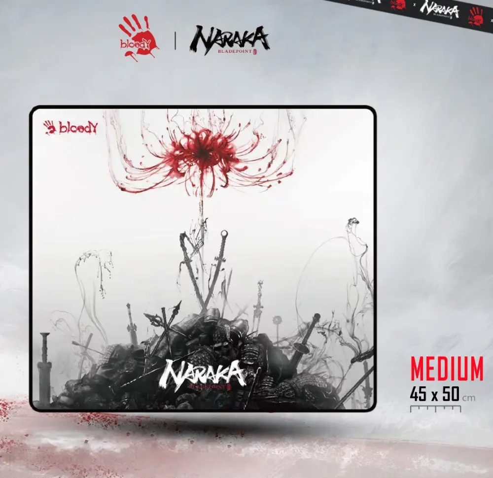 Bloody BP-45N Naraka Gaming Mouse Pad – 400x450x3, Smooth Surface, Durable Stitched Edges, Non-Slip Design, Easy Clean