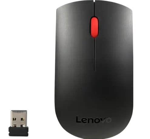 Lenovo 510 Wireless Mouse – 1200 DPI Optical Sensor, 2.4GHz Nano USB Receiver, Ambidextrous Ergonomic Design, 12-Month Battery Life – Black