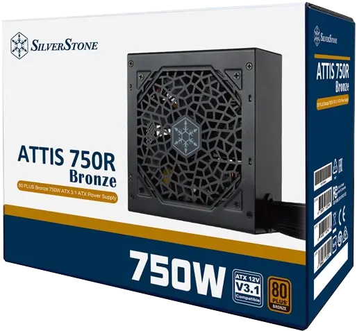 SilverStone ATTIS 750R 750W 80 PLUS Bronze SST-AT750R-BF Silent 120mm Fan ATX 3.1