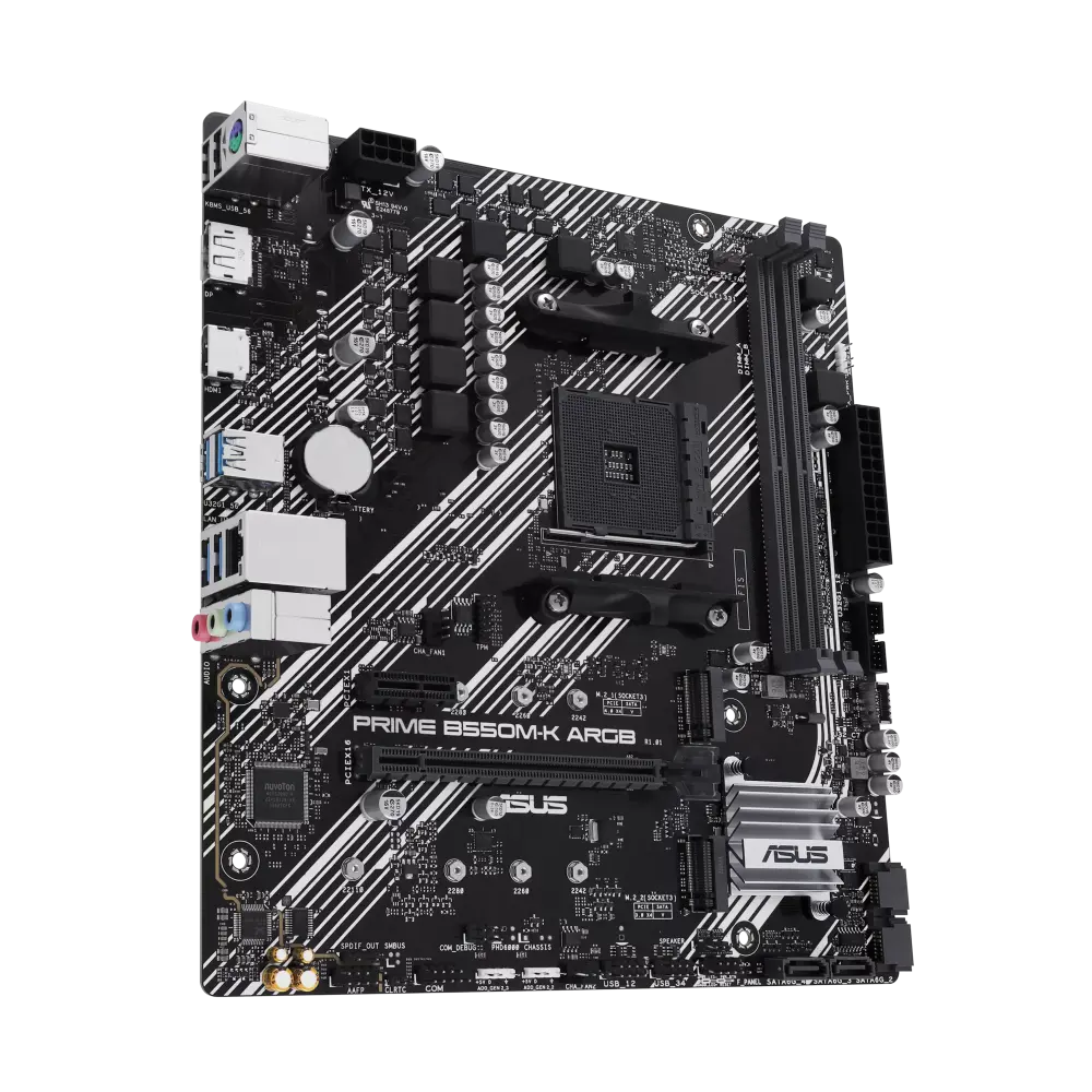 ASUS Prime B550M-K ARGB – Micro-ATX AM4 Motherboard with PCIe