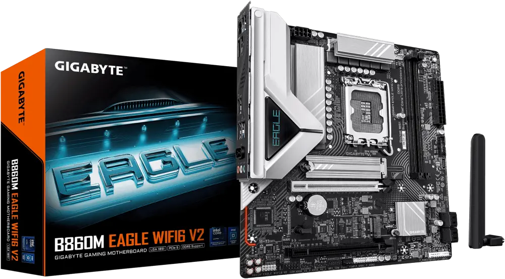 GIGABYTE B860M EAGLE WIFI6 V2 - LGA1851, Micro-ATX Motherboard, DDR5, PCIe 5.0, WiFi 6