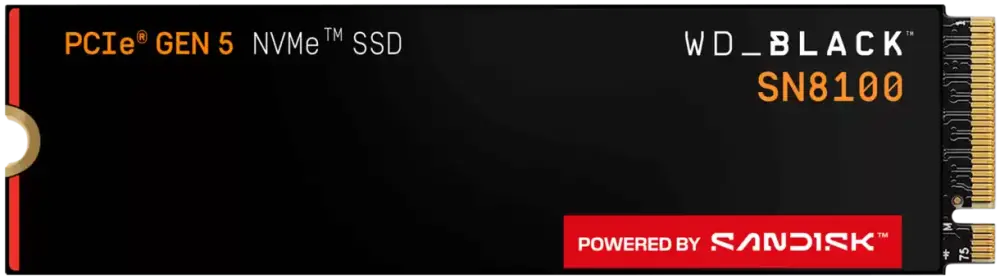 WD BLACK SN8100 NVMe 1TB SSD WDS100T1X0M – PCIe 5.0x4, 14900 MB/s Read, 11000 MB/s Write, 600TBW, TLC 3D CBA NAND