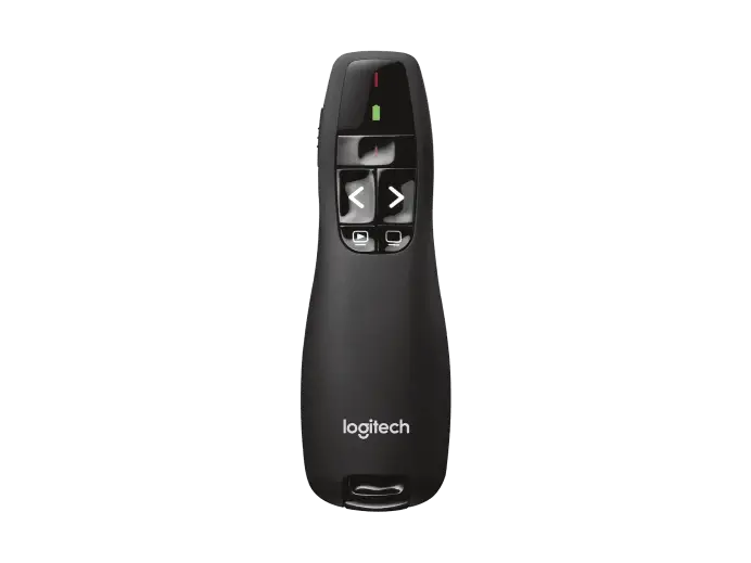 Logitech R400 Wireless Laser Presentation Remote – 2.4 GHz, USB Receiver, Red Laser Pointer, 15-Meter Range, Intuitive Controls