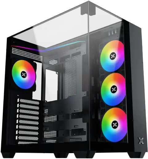 Xigmatek Aqua V Mid-Tower ARGB - USB-C, 7 Pre-installed Fans, 410mm GPU Limit, Superior Airflow